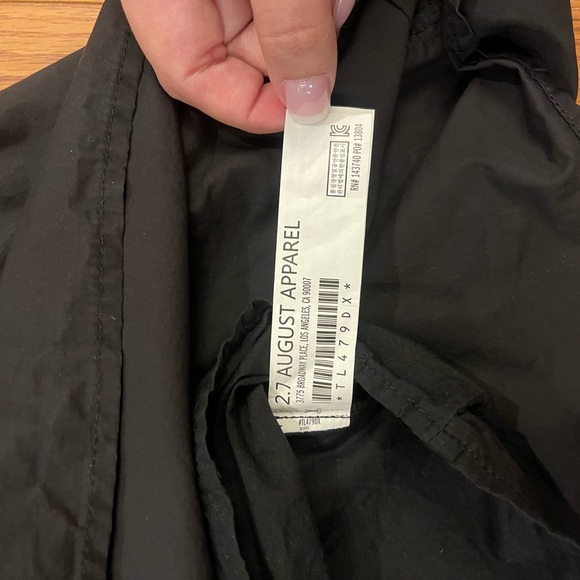 English Factory‎ Black Ruffle Mini Dress 2X 100% Cotton Smocking Square Neck - Picture 9 of 11